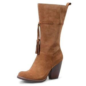 Kork Ease Womens 6.5 Umbriel Rust Brown Suede Fringe Side Zip Mid Western Boots